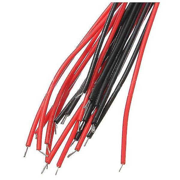 20cm 12v kablet lysdiode ledning LED batchstørrelse: 5mm flad top farve: rød mængde: 10 stk.