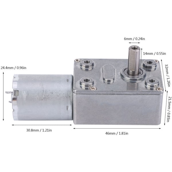 6V (30rpm) vridmoment snäckväxelmotor, mikroslag, DC-varvtalsreduceringsmotor