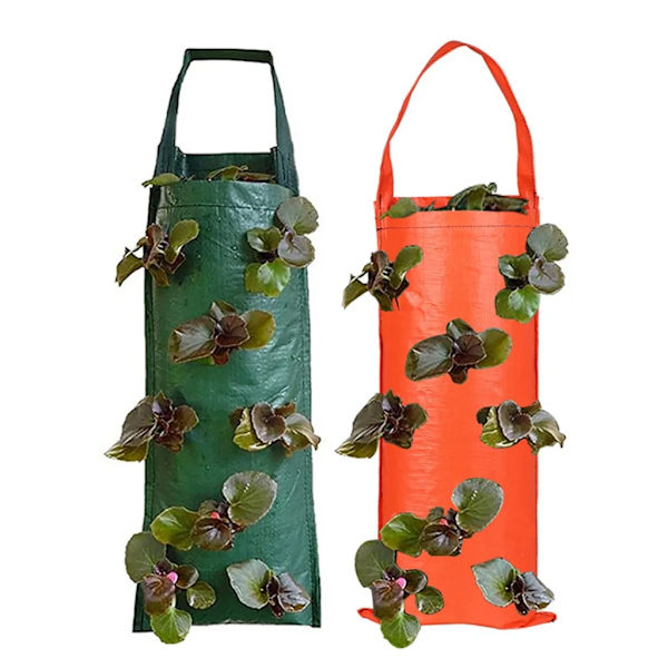 2-pack väggmonterade växtpåsar Tomat/Jordgubbe/Potatis/Chili Blomsterplanteringspåse Växtpåsar Odlingspott Kruka