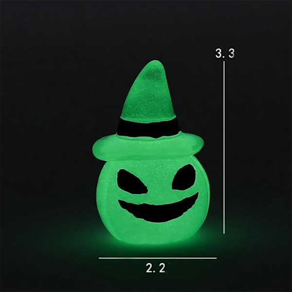 8 st Mini Luminous Resin Halloween Dekorationer, Lysande Spöke och Skelett Dekor