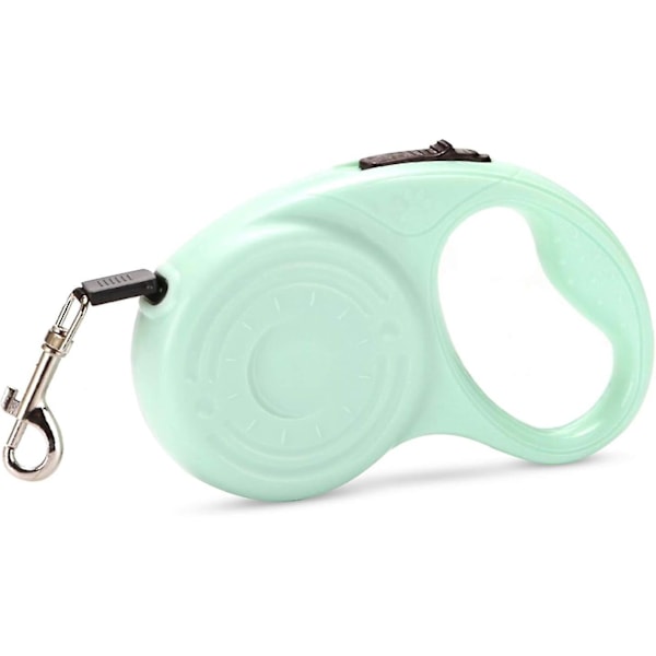 Automatisk teleskopisk hundkoppel, teleskopisk husdjurskoppel, ergonomiskt handtag, anti-tugg nylonrep （grön