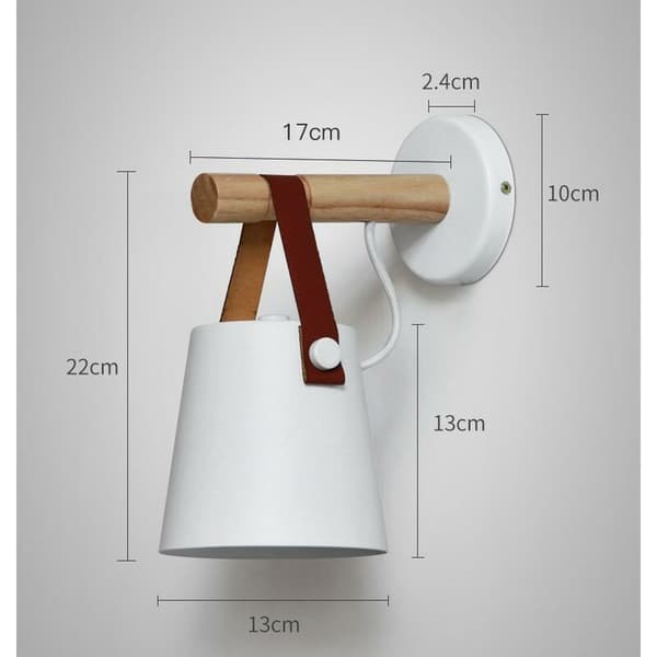 E27 Järn Trä Vägglampa Modern Kandelaber för Sovrum Vardagsrum - Vit