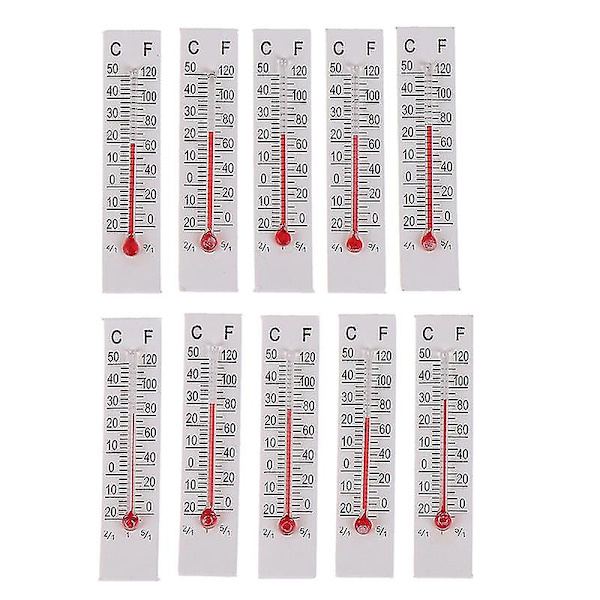 10 st 5cmx1.1cm Miniatyrpapper Kartong Termometer Inomhus -20-50 Celsius（10PCS）