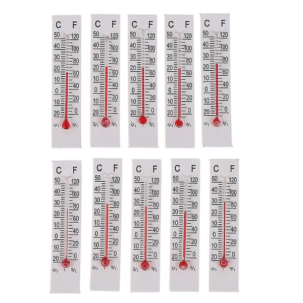 10 stk 5cmx1.1cm Miniatyrpapir Termometer Innendørs -20-50 Celsius（10PCS）