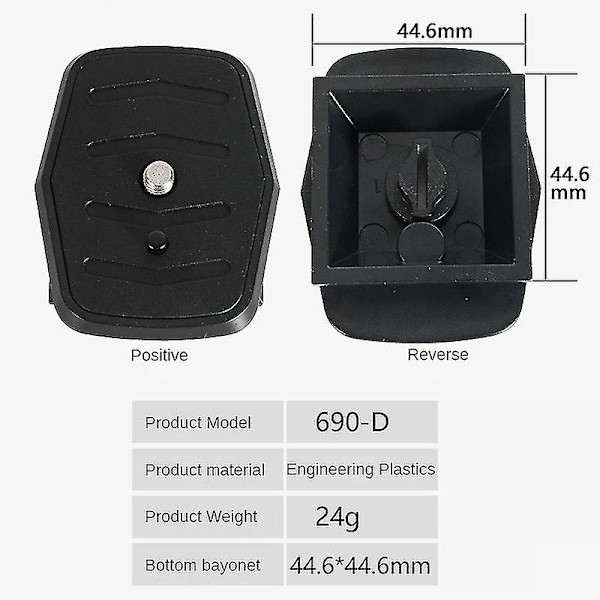 Tripod Snabbfäste Platta Skruv Adapter Montering Huvud För Digital Slr Kamera 43/44（690B）