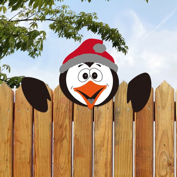 Slat Cladding, Perfekt Hållbar Gräsmatta och Trädgård Cladding, Utomhus Juldekoration (Pingvin)