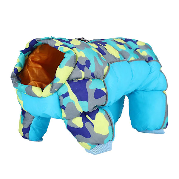 Vintervarm gul kamouflage husdjur hund overall kläder kappa - Storlek 18#