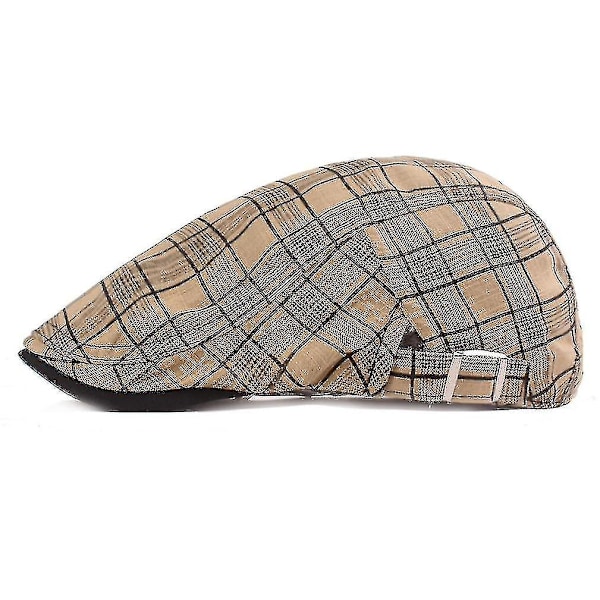 - Rutete Beret Herre Sommer Tynn Pustende Solskyggende Flat Cap