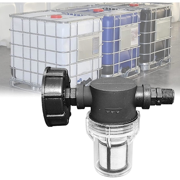 Tappekran 1000 L Tank, med filterfunksjon, S60x6 Ibc vanntankadapter (1/2' utvendig gjenge)