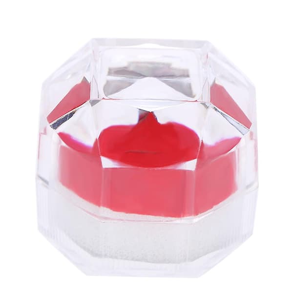 10 stk Akryl Ørepynt Ring Gave Oppbevaring Display Boks Smykker Organizer Etui Container Rød