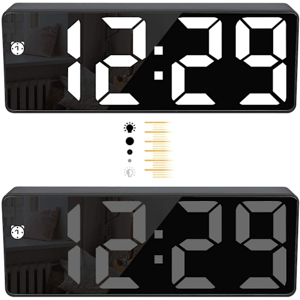 Barnens väckarklocka lyser upp digital LED-ljus väckarklocka nattlampa dag och natt barnens justerbar volym snooze USB