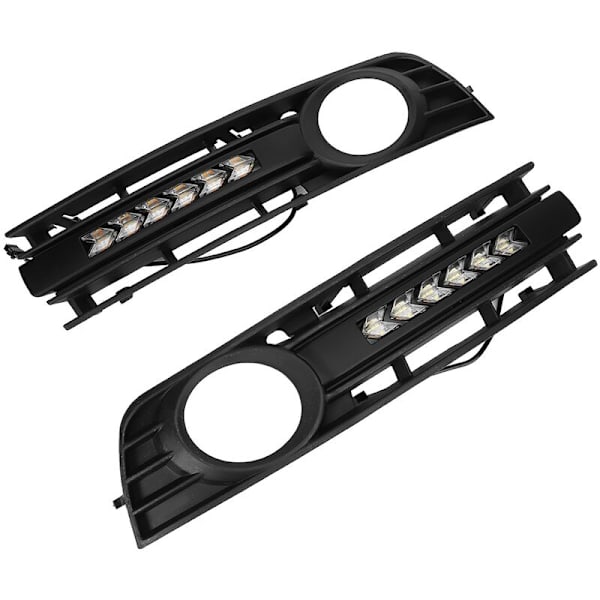 2 st Grille Dimljus Indikator Dagsvarselljus Lämplig för Audi A4 B6 01-05 (Svart)