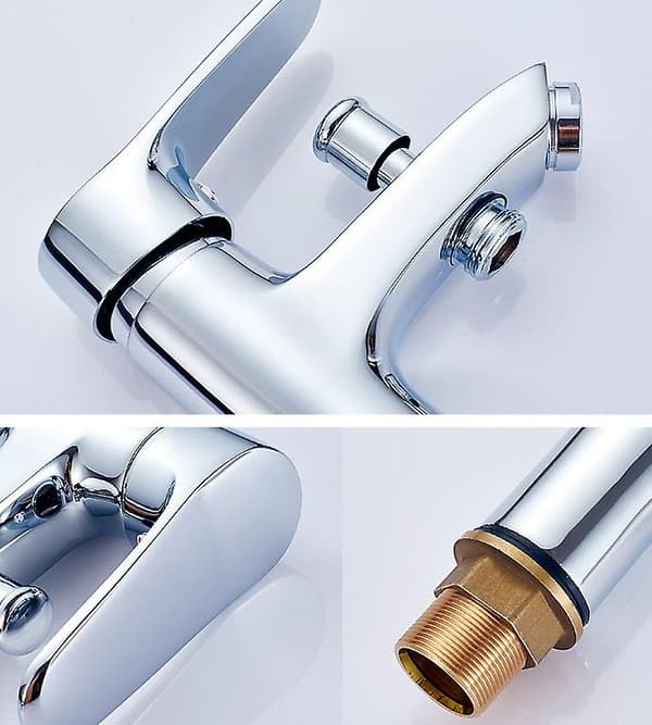 Badekar-dusjbatteri - Rask fylling, Eco-Stop-stopper - Krom