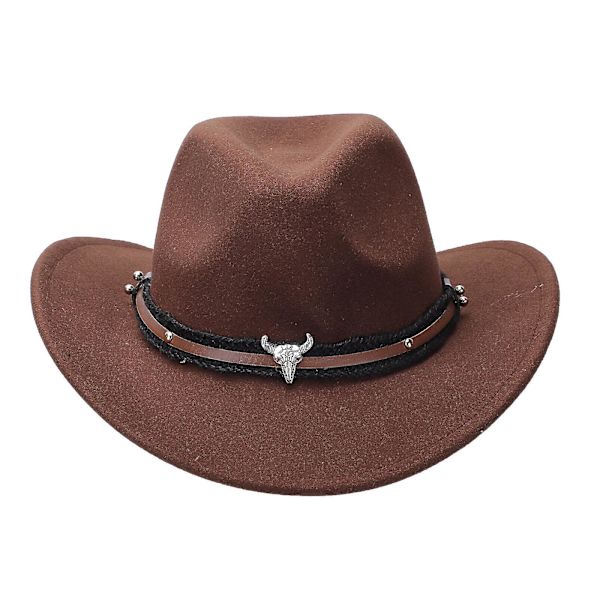1 st personlig västerländsk cowboyhatt mode utomhus solskydd hatt etnisk hatt（33x30cm，kaffe）