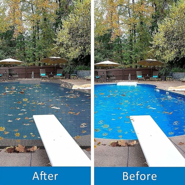 Lövnätsskydd för rektangulär pool ovan mark poolskydd skyddar mot fallna löv och skräp utomhus 3x5m (10x16,4ft)