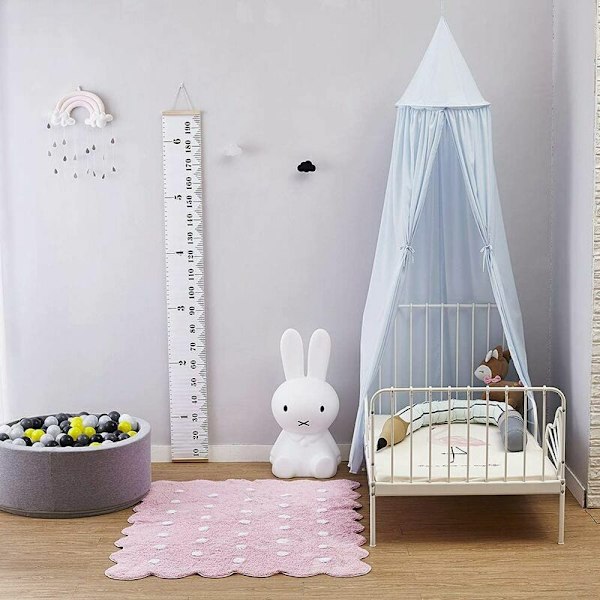 Barnhimmelssäng, Chiffon Myggnät, Inomhus Utomhus Baby Sänghimmel för Läshörna (Blå)
