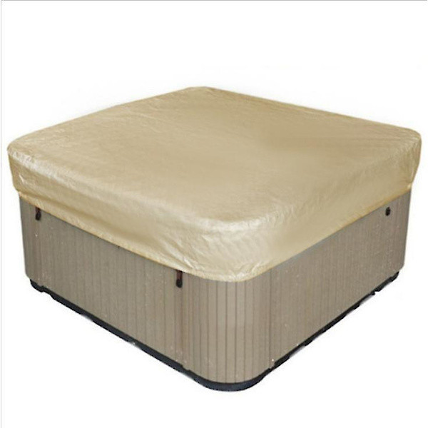 Vandtæt polyester firkantet spabad cover udendørs spa covers firkantet beige(228*228*30cm)