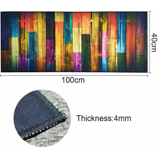 Halkskyddad entrématta inomhus 40x100cm Trä färg Matta Kök Hall Lång Badrumsmatta Tvättbar Köksgolvmatta Absorberande Dörrmatta för hemmet