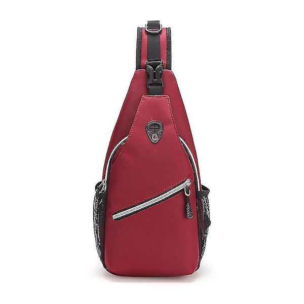 Polyester Cross Body Väska Kompatibel För Resor Skola（Röd）