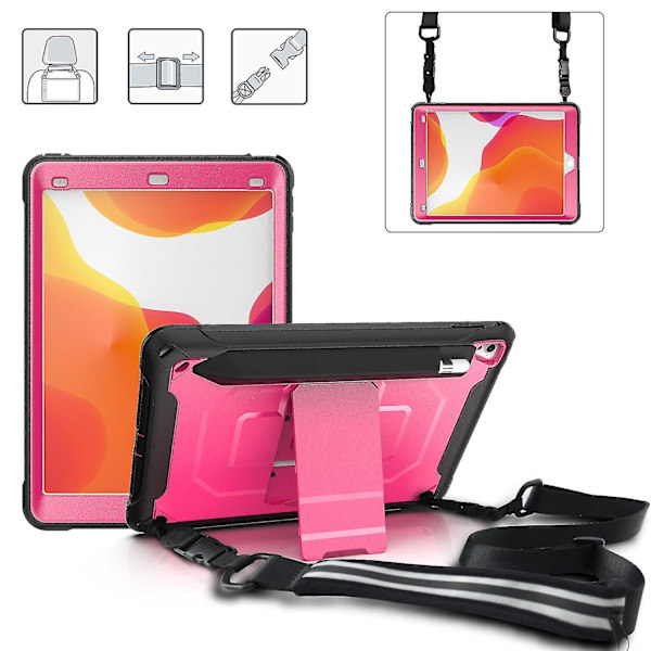 Blank overflate etui for iPad Pro 9.7 tommer Air 2 med avtagbar skulderstropp, justerbart stativ, oppbevaringspose, full beskyttelse deksel
