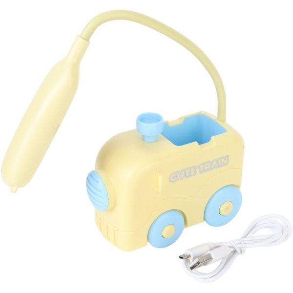 Mini Train LED Sänglampa Ögonskydd Study Läslampa USB Laddning med pennhållare för barn Gul