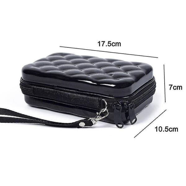 Sort bærbar mini opbevaringspose, vandtæt tilbehørspose, kosmetikpose (17,5 cm*10,5 cm*7 cm)
