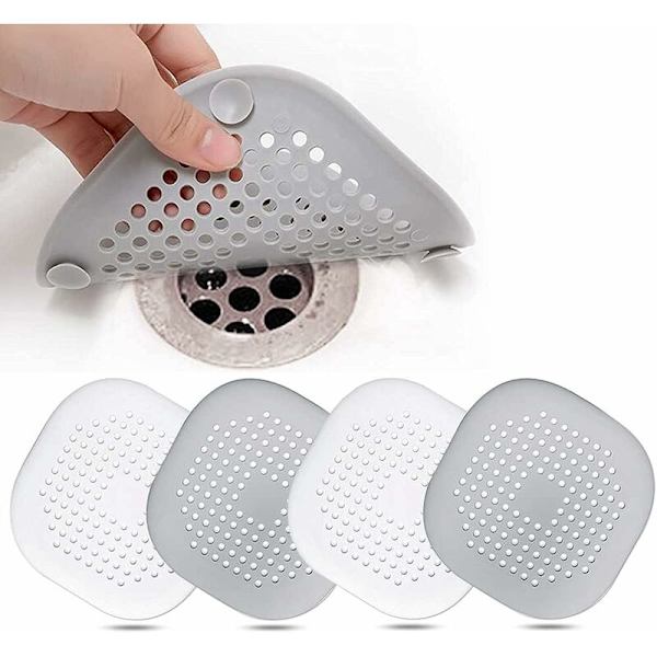 4 st silikonavloppsskydd, köksavloppsfilter med sugkopp, badkarsavloppsfilter, köksbadrumssinksil