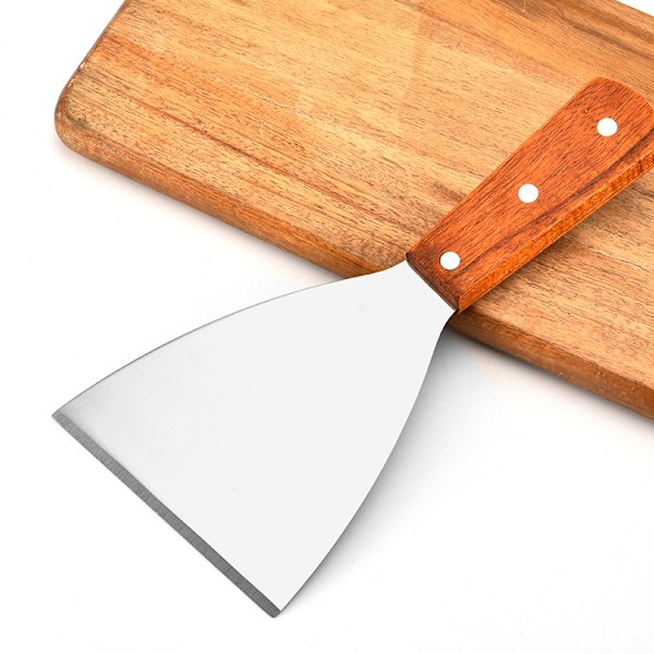 Grillspatel i rostfritt stål med trähandtag L
