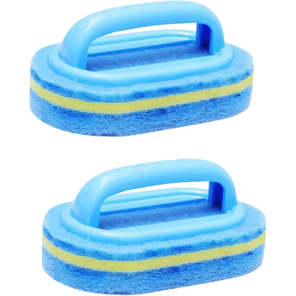 2 st handborste med handtag, svampborste vattenlinje simbassäng rengöringsborste plast simbassäng borste för pool spa badkar väggar