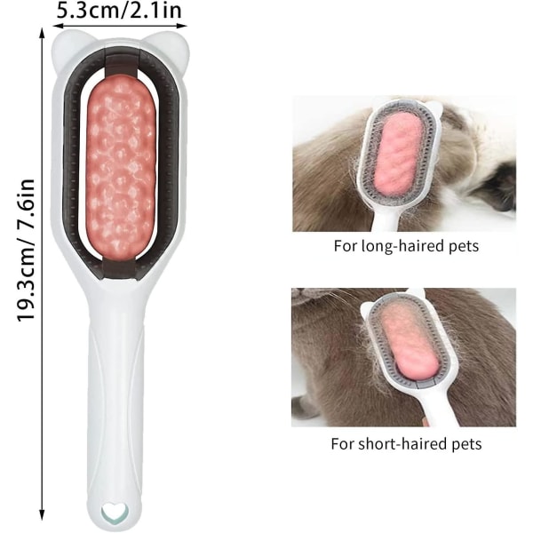 Hundborste, kattborste, universal husdjursknutborttagare, multifunktionell rengöringsborste, för rengöring och skötsel av husdjurshår (rosa)