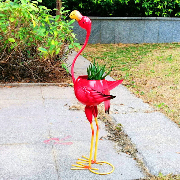 Flamingo-formad blomkruka, suckulent grön växt, trädgårdsdekoration, djurformad söt blomkruka