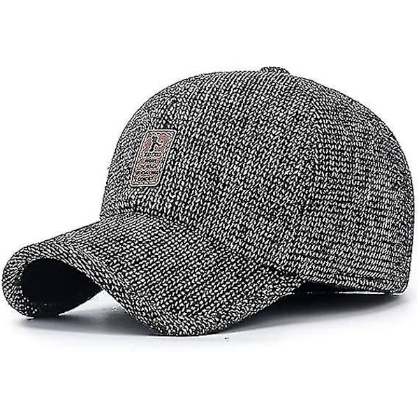 Vinter for menn utendørs lue, justerbar varm sport golf baseball caps luer pappa luer øreklaffer tykkere 55-60cm（grå）