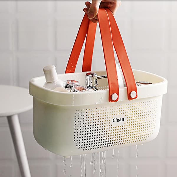 Bärbar dusch Caddy Tote Plast Förvaringskorg
