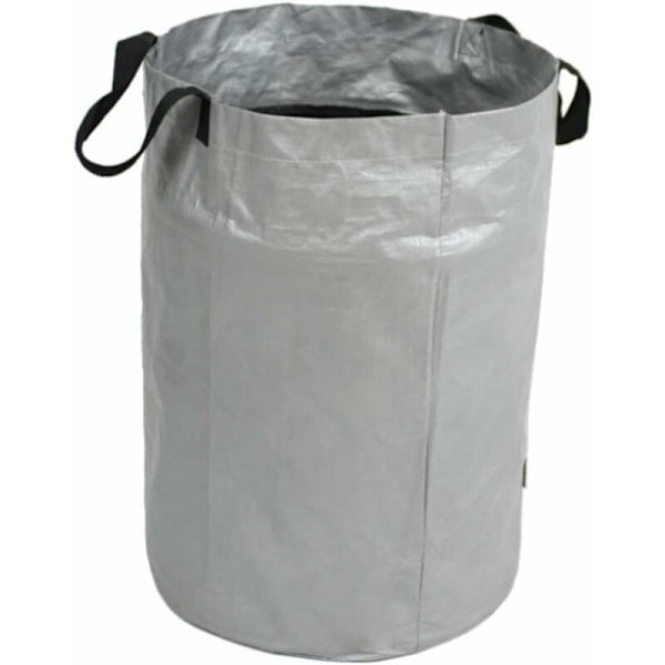 Stor trädgårdsavfallspåse Återanvändbar förvaringspåse Hopvikbar sopsäck Rivtålig Lövgräspåse Grå (63 x 45cm) 100L