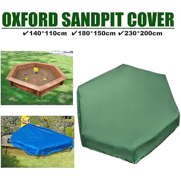 180*150cm210d Oxfordtyg Hexagonal Sandlådeöverdrag-grön
