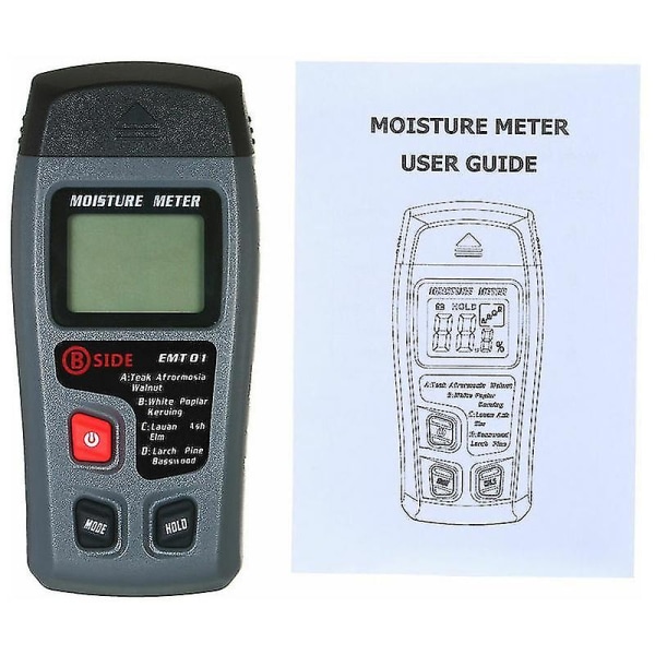 Fuktighetsmåler for tre fuktighetstesting 4 moduser bærbar hygrometer pin type tre fuktighet håndholdt instrument vannlekkasjedetektor Lcd-skjerm Elect