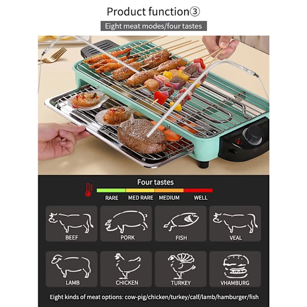 Digital kötttermometer Grill matlagning mattermometer med 2 sonder för ugn grill grill sjuda