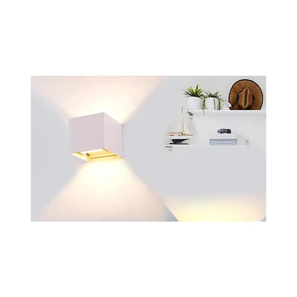 Vit LED dubbelhuvud utomhusvägglampa, vattentät, inomhus och utomhus, modern, minimalistisk, gångvägg, vardagsrum, korridor, kreativ