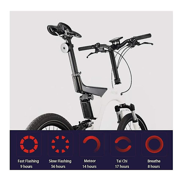 Smart cykel baglygte, cykel bremselys, automatisk registrering baglygte, vandtæt ultra lys stærk LED advarsels cykellys, USB genopladelig (sort)