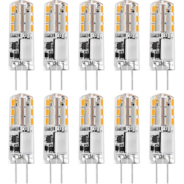 G4 LED-pærer 12v AC/DC Varmhvit 3000k 120lm,2w15-20w Halogen G4 Energisparende Jc Type Bi-pin Erstatningskapsel, Ikke-dimbar Lys10stk