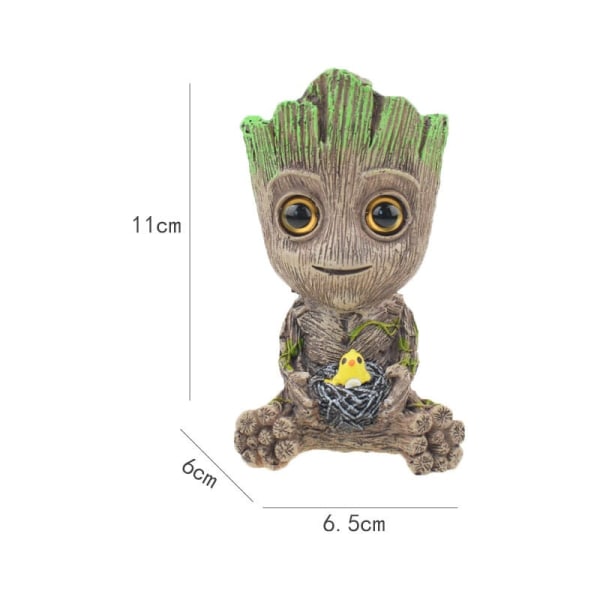 Marvel Avengers Groot Mini Penhållare Blomkruka Cartoon Actionfigur Sittande Barnleksak 1st