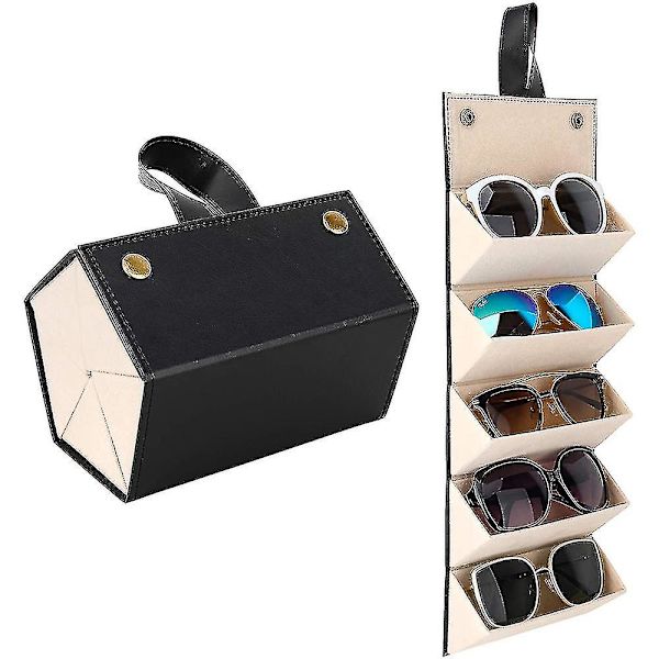 5 rum solbriller arrangør bærbar foldbar solbriller opbevaringsboks rejse briller opbevaringsboks