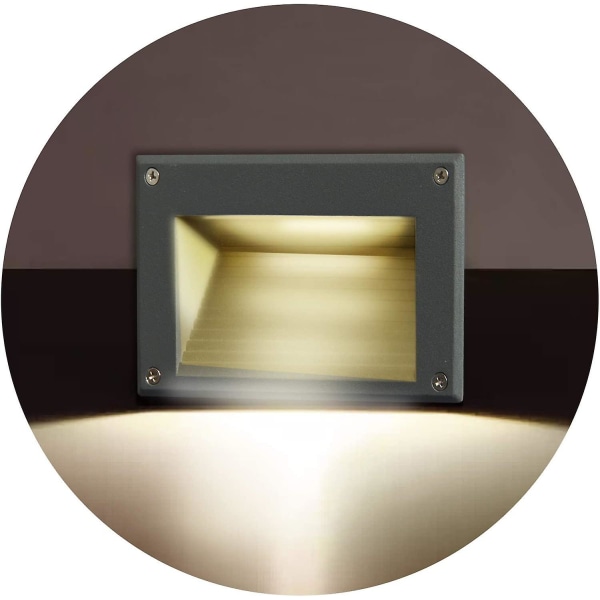 3w Led-seinävalaisin terassin upotettuun valaistukseen/osram Smd-valot sisätiloihin ulkokäyttöön kohdevalot swarm valkoinen vaaleanmusta [energialuokka A+]
