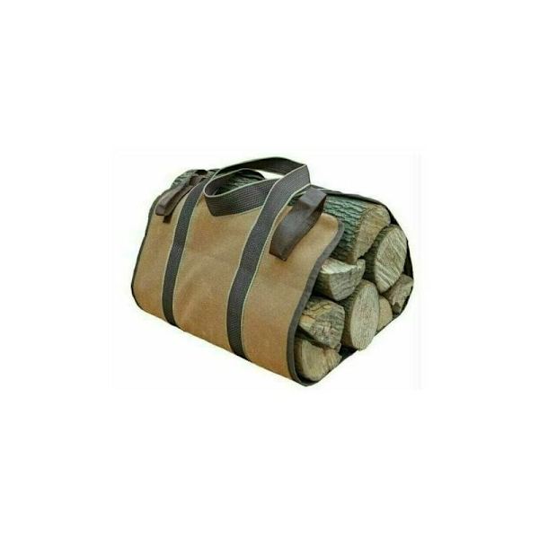CHAM - YWPLTY Canvas Vedkorg för Öppen Spis Vedförvaring Väska Stor Kapacitet Vedhållare Utomhus Vaxad Vedhållare (36 x 16cm)