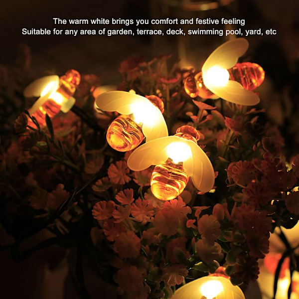 6M Vattentät Bi String LED-lampor 40 LED Varm Ljus USB Trädgård Balkong Utomhus