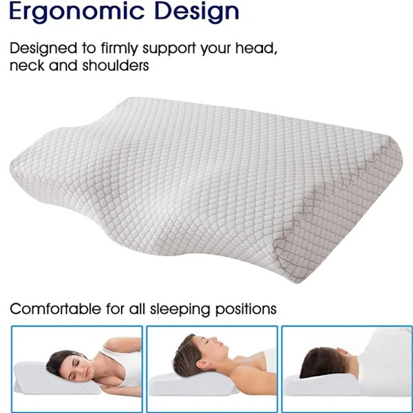 Ortopedisk nackstöd kudde sidosovare kudde 50x30x10cm minneskum kudde