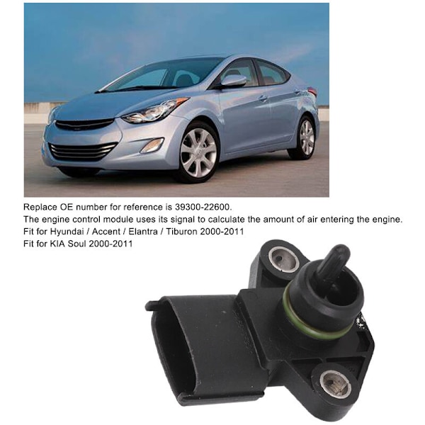 MAP Insugningsrör Lufttrycksensor Passar Hyundai Accent Elantra Tiburon 2000-2011 39300-22600