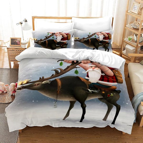 3d Juletræ Print Seng Sengetøjssæt Twin Full Queen King Size Ultra Soft Dynebetræk Sengetøjssæt 3stk Dynebetrækssæt（Som vist）