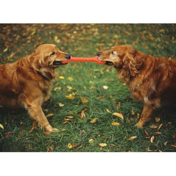 Oförstörbar hundleksak för aggressiva tuggare av stora raser, kraftfull tuggleksak för stora hundar, interaktiv leksak för stora hundar (orange)