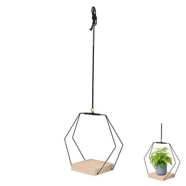 Hängande blomkruka, blomkrukhållare, krukhållare, hängande växtkruka, trädgårdskrukhållare, heminredning svart #2